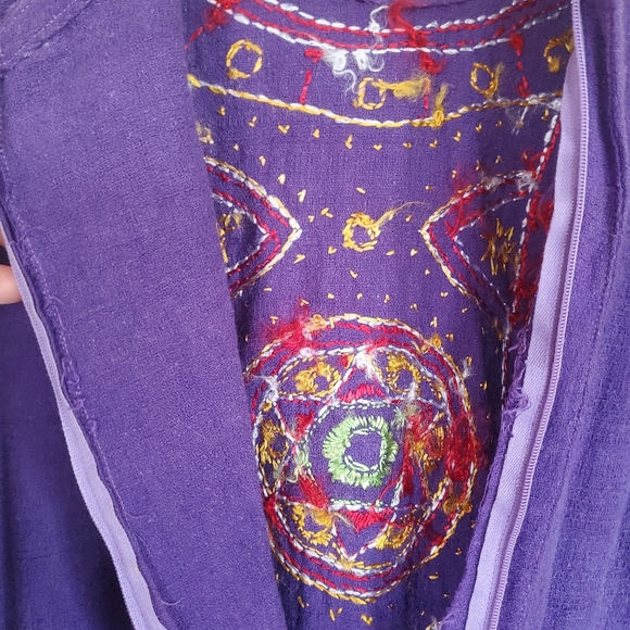 Raja of India Purple Hippie Embroidery Dress - Picture 9 of 9
